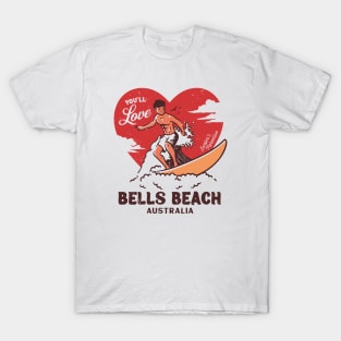 Vintage Surfing You'll Love Bells Beach, Australia // Retro Surfer's Paradise T-Shirt